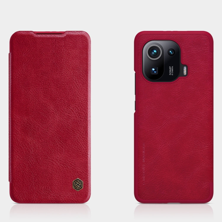 For Xiaomi Mi 11 Pro NILLKIN QIN Series Crazy Horse Texture Horizontal Flip Leather Case with Card Slot(Red) - Xiaomi Cases by NILLKIN | Online Shopping South Africa | PMC Jewellery | Buy Now Pay Later Mobicred