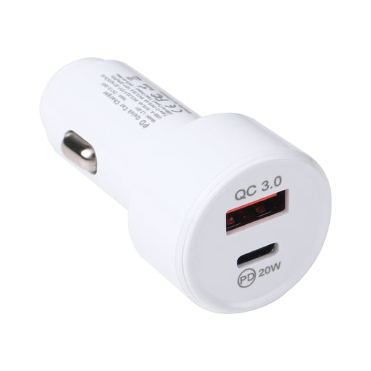 LZ-201 PD 20W USB-C / Type-C + QC 3.0 USB Mini Fast Car Charger(White) - Car Charger by PMC Jewellery | Online Shopping South Africa | PMC Jewellery