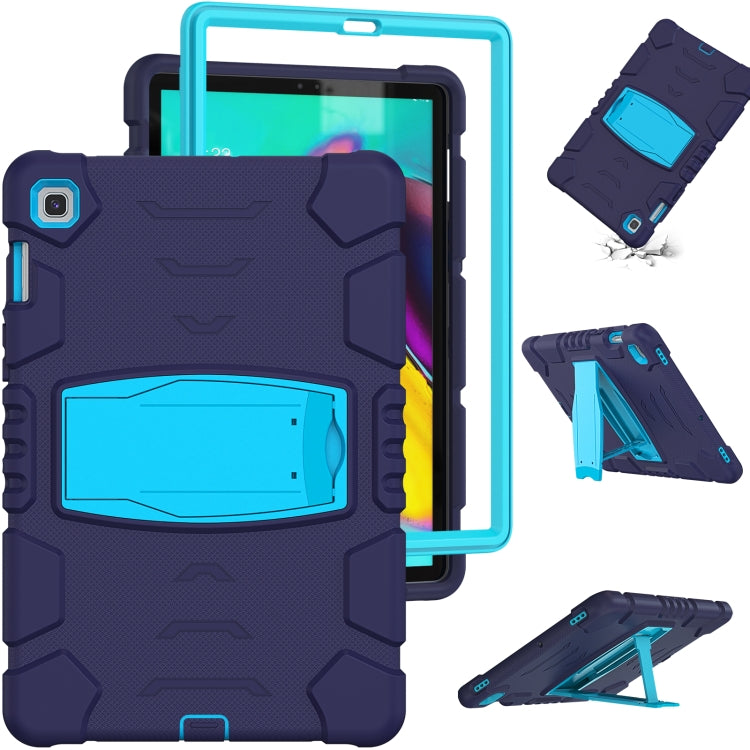 3-Layer Protection Screen Frame + PC + Silicone Shockproof Combination Case with Holder For Samsung Galaxy Tab S5e T720(NavyBlue + Blue) - Tab S5E 10.5 T720 / T725 by PMC Jewellery | Online Shopping South Africa | PMC Jewellery | Buy Now Pay Later Mobicred