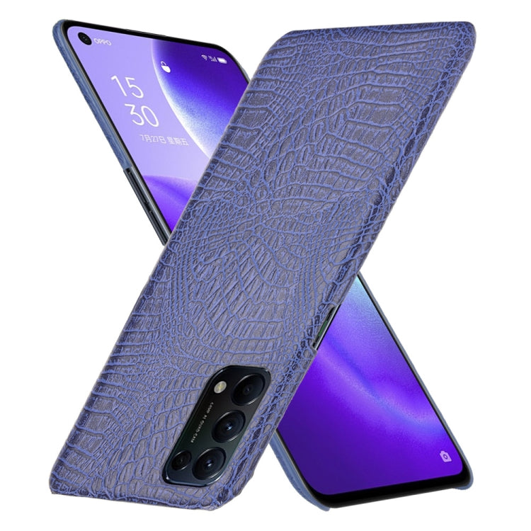 For OPPO Reno5 5G / Find X3 Lite Shockproof Crocodile Texture PC + PU Case(Blue) - OPPO Cases by PMC TechLife | Online Shopping South Africa | PMC TechLife | Buy Now Pay Later Mobicred