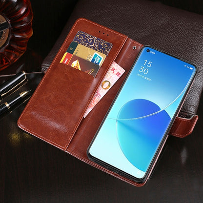 For OPPO Reno 6 Pro 5G idewei Crazy Horse Texture Horizontal Flip Leather Case with Holder & Card Slots & Wallet(Rose Red) - OPPO Cases by idewei | Online Shopping South Africa | PMC Jewellery | Buy Now Pay Later Mobicred