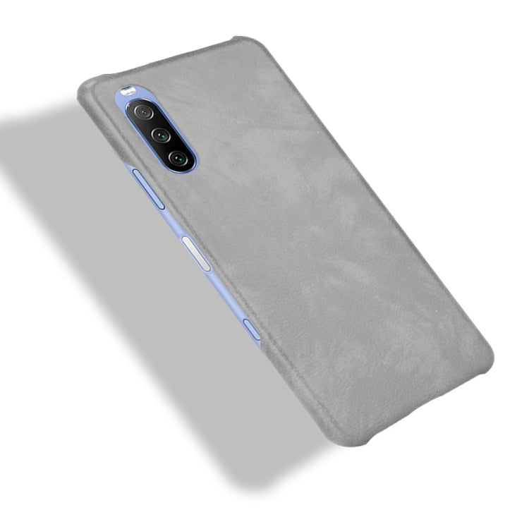 For Sony Xperia 10 III Shockproof Litchi Texture PC + PU Case(Grey) - Sony Cases by PMC TechLife | Online Shopping South Africa | PMC TechLife | Buy Now Pay Later Mobicred