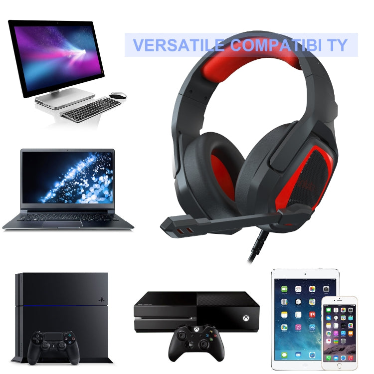 Anivia MH602 3.5mm Wired Gaming Headset with Microphone(Black Red) - free shipping - PMC TechLife - Order now!