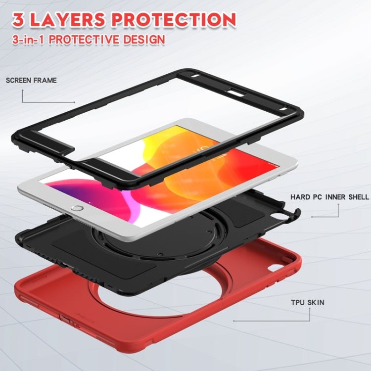 Shockproof TPU + PC Protective Case with 360 Degree Rotation Foldable Handle Grip Holder & Pen Slot For iPad mini 5 / 4(Red) - iPad mini (2019) / mini 5 Cases by PMC TechLife | Online Shopping South Africa | PMC TechLife | Buy Now Pay Later Mobicred