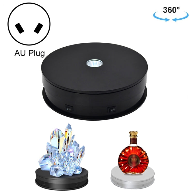 20cm Electric Rotating Turntable Display Stand LED Light Video Shooting Props Turntable, Power Plug:220V AU Plug(Black) -  by PMC Jewellery | Online Shopping South Africa | PMC Jewellery