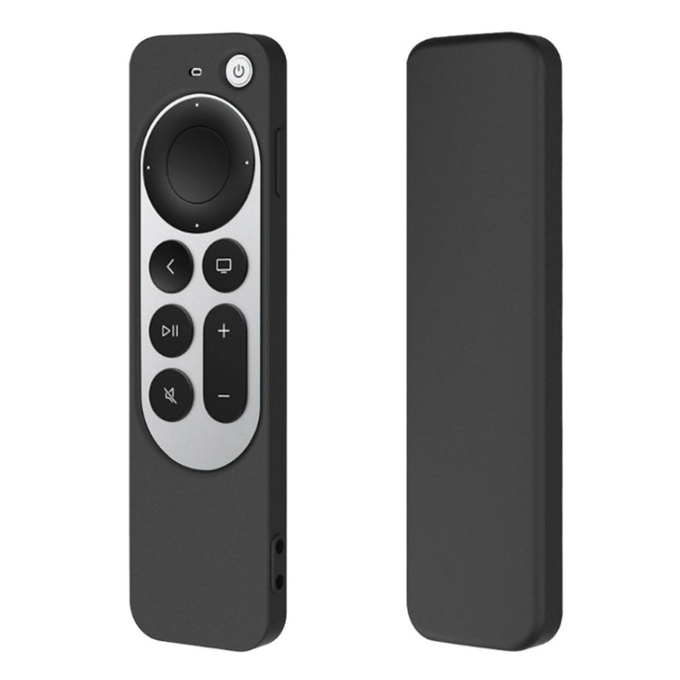 Silicone Protective Case Cover with Rope For Apple TV 4K 4th Siri Remote Controller(Black) - Apple TV Accessories by PMC TechLife | Online Shopping South Africa | PMC TechLife