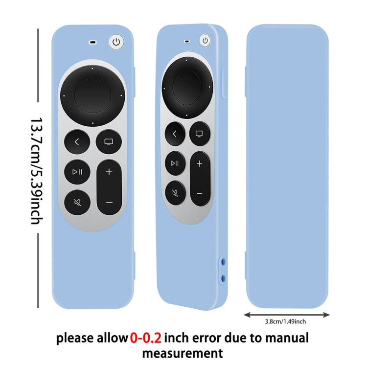 Silicone Protective Case Cover with Rope For Apple TV 4K 4th Siri Remote Controller(Sky Blue) - Apple TV Accessories by PMC Jewellery | Online Shopping South Africa | PMC Jewellery