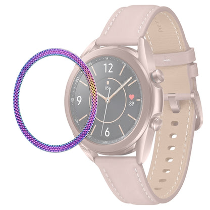 For Samsung Galaxy Watch 3 41mm Smart Watch Rhombus Texture Bezel Ring(Colorful) - Watch Cases by ENKAY | Online Shopping South Africa | PMC Jewellery | Buy Now Pay Later Mobicred