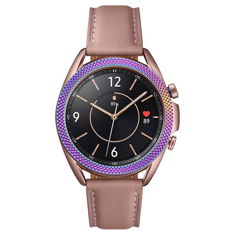 For Samsung Galaxy Watch 3 41mm Smart Watch Rhombus Texture Bezel Ring(Colorful) - Watch Cases by ENKAY | Online Shopping South Africa | PMC Jewellery | Buy Now Pay Later Mobicred