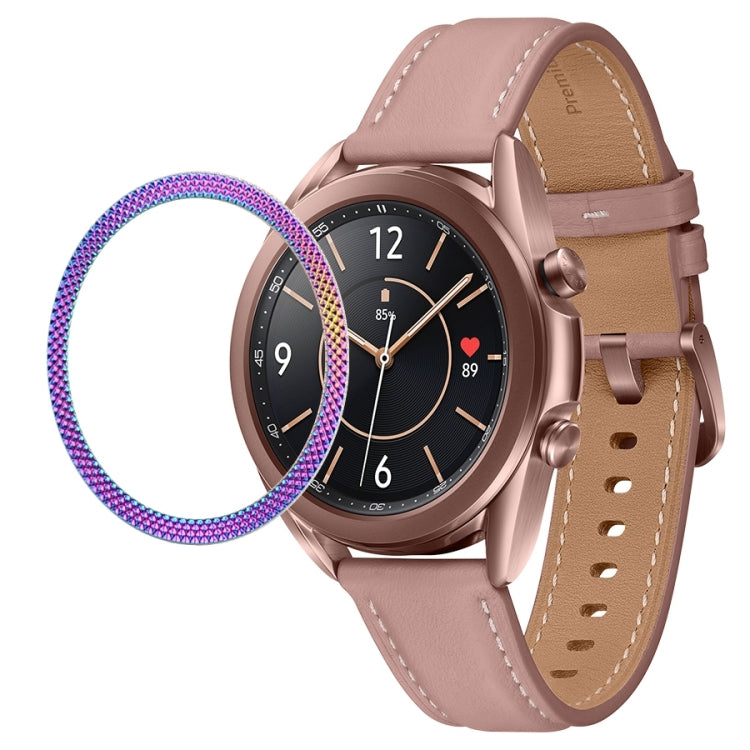 For Samsung Galaxy Watch 3 41mm Smart Watch Rhombus Texture Bezel Ring(Colorful) - Watch Cases by ENKAY | Online Shopping South Africa | PMC Jewellery | Buy Now Pay Later Mobicred