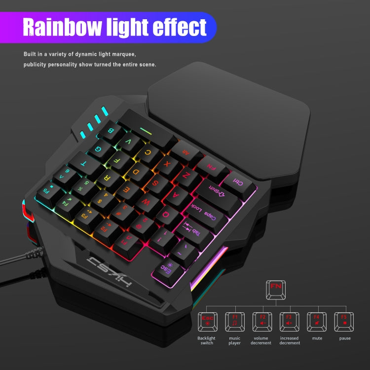 HXSJ V100+J900+P8 One-handed Keyboard + Programming Gaming Mouse + Keyboard Mouse Converter Set - Wired Mice by HXSJ | Online Shopping South Africa | PMC Jewellery | Buy Now Pay Later Mobicred