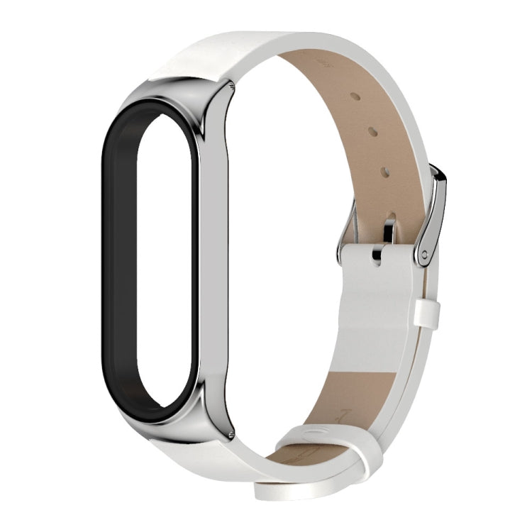 For Xiaomi Mi Band 6 / 5 / 4 / 3 Mijobs CS Microfiber Leather Watch Band(White) - Watch Bands by MIJOBS | Online Shopping South Africa | PMC Jewellery | Buy Now Pay Later Mobicred