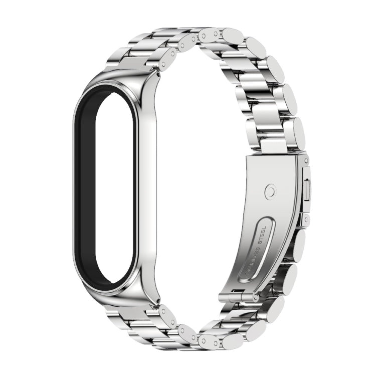 For Xiaomi Mi Band 6 / 5 / 4 / 3 Mijobs CS Metal Three Bead Stainless Steel Watch Band(Silver) - Watch Bands by MIJOBS | Online Shopping South Africa | PMC Jewellery | Buy Now Pay Later Mobicred