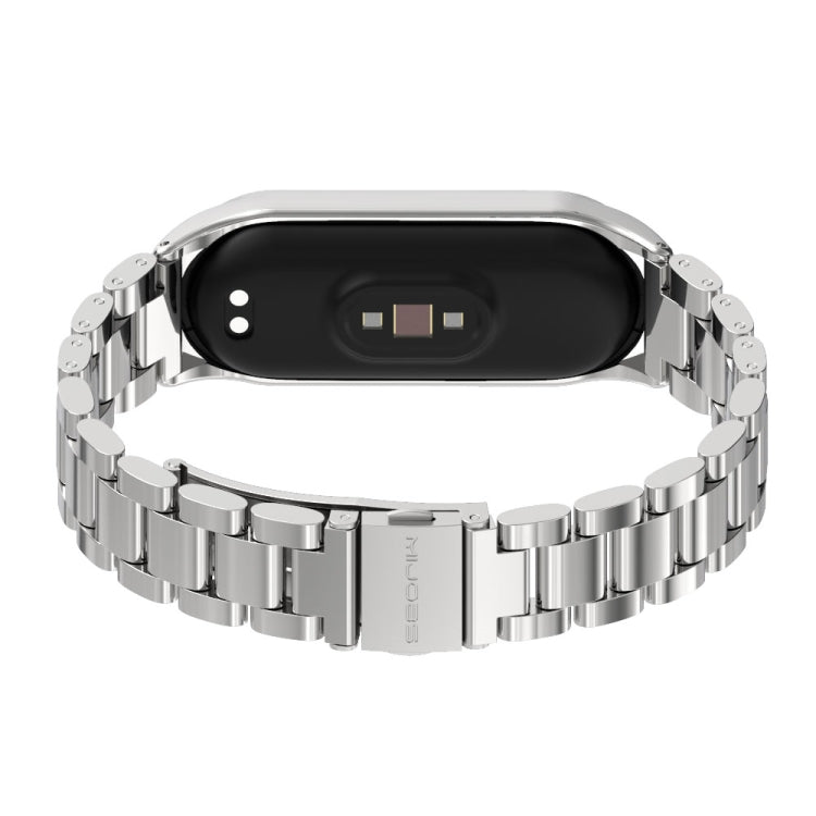 For Xiaomi Mi Band 6 / 5 / 4 / 3 Mijobs CS Metal Three Bead Stainless Steel Watch Band(Silver) - Watch Bands by MIJOBS | Online Shopping South Africa | PMC Jewellery | Buy Now Pay Later Mobicred