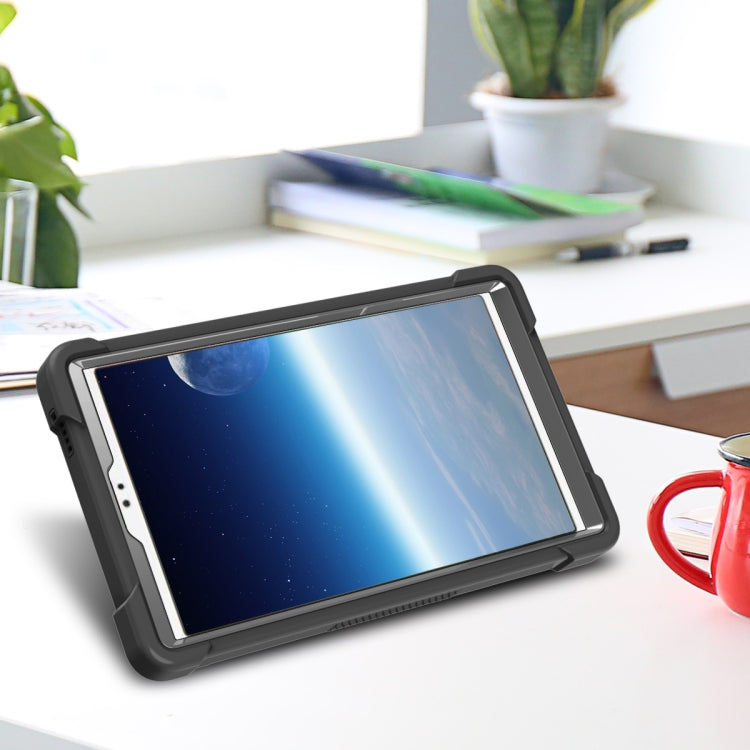 For Samsung Galaxy Tab A7 Lite T225/T220 Silicone + PC Shockproof Protective Case with Holder(Black) - free shipping - PMC TechLife - Order now!