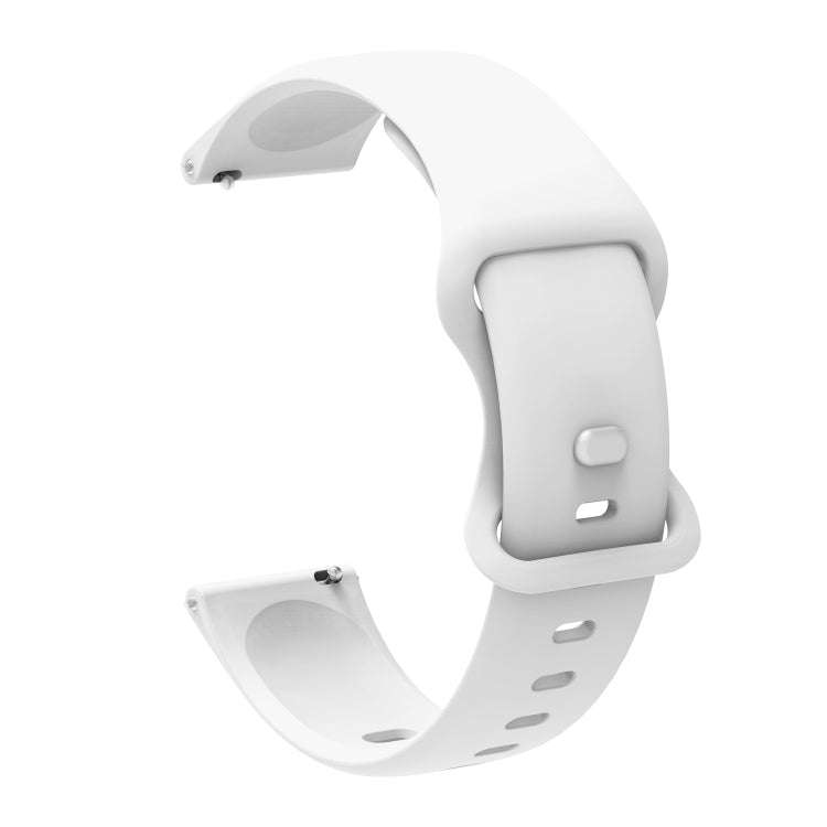 20mm For Amazfit GTS4 / GTS4 mini / GTS3 Universal Inner Back Buckle Perforation Silicone Watch Band(White) - Watch Bands by MIJOBS | Online Shopping South Africa | PMC Jewellery | Buy Now Pay Later Mobicred