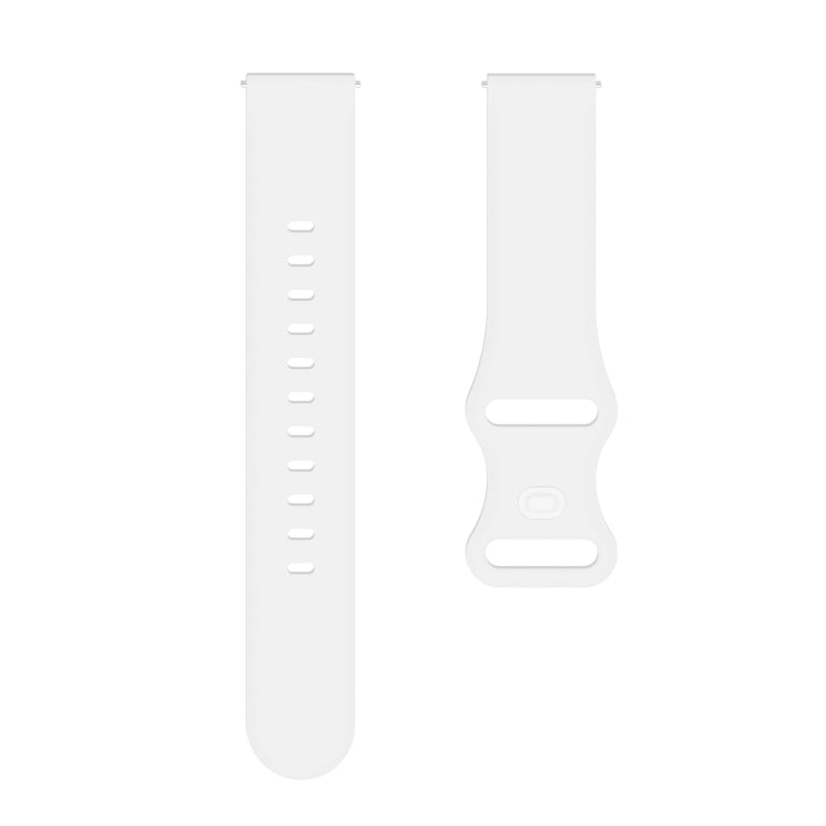 20mm For Amazfit GTS4 / GTS4 mini / GTS3 Universal Inner Back Buckle Perforation Silicone Watch Band(White) - Watch Bands by MIJOBS | Online Shopping South Africa | PMC Jewellery | Buy Now Pay Later Mobicred