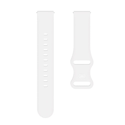 20mm For Amazfit GTS4 / GTS4 mini / GTS3 Universal Inner Back Buckle Perforation Silicone Watch Band(White) - Watch Bands by MIJOBS | Online Shopping South Africa | PMC Jewellery | Buy Now Pay Later Mobicred