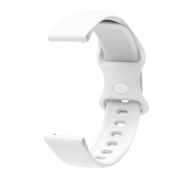 20mm For Amazfit GTS4 / GTS4 mini / GTS3 Universal Inner Back Buckle Perforation Silicone Watch Band(White) - Watch Bands by MIJOBS | Online Shopping South Africa | PMC Jewellery | Buy Now Pay Later Mobicred