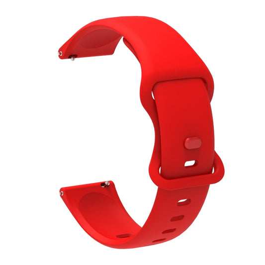 20mm For Amazfit GTS4 / GTS4 mini / GTS3 Universal Inner Back Buckle Perforation Silicone Watch Band(Red) - Watch Bands by MIJOBS | Online Shopping South Africa | PMC Jewellery | Buy Now Pay Later Mobicred