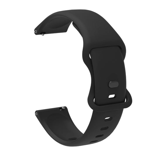 22mm For Xiaomi Haylou RT RS3 LS04 / LS05S Universal Inner Back Buckle Perforation Silicone Watch Band(Black) - Watch Bands by MIJOBS | Online Shopping South Africa | PMC Jewellery | Buy Now Pay Later Mobicred