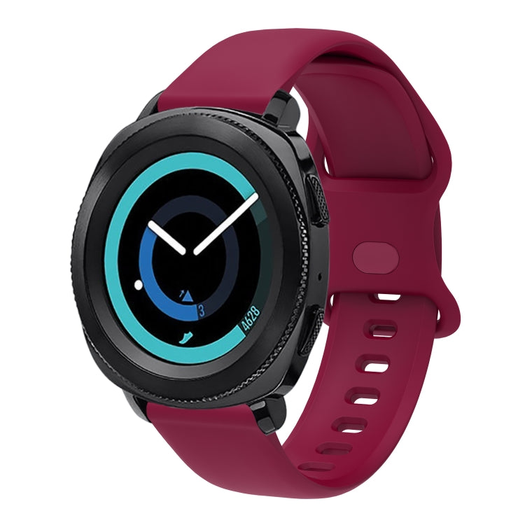 22mm For Xiaomi Haylou RT RS3 LS04 / LS05S Universal Inner Back Buckle Perforation Silicone Watch Band(Wine Red) - Watch Bands by MIJOBS | Online Shopping South Africa | PMC Jewellery | Buy Now Pay Later Mobicred