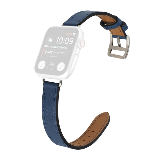 Single Circle 14mm Screw Style Leather Watch Band Watch Band For Apple Watch Ultra 49mm&Watch Ultra 2 49mm / Series 9&8&7 45mm / SE 3&SE 2&6&SE&5&4 44mm / 3&2&1 42mm(Blue) - Watch Bands by PMC Jewellery | Online Shopping South Africa | PMC Jewellery | Buy Now Pay Later Mobicred