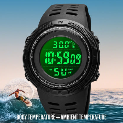 SKMEI 1681 Multifunctional LED Digital Display Luminous Electronic Watch, Support Body / Ambient Temperature Measurement(Black White) - LED Digital Watches by SKMEI | Online Shopping South Africa | PMC Jewellery | Buy Now Pay Later Mobicred