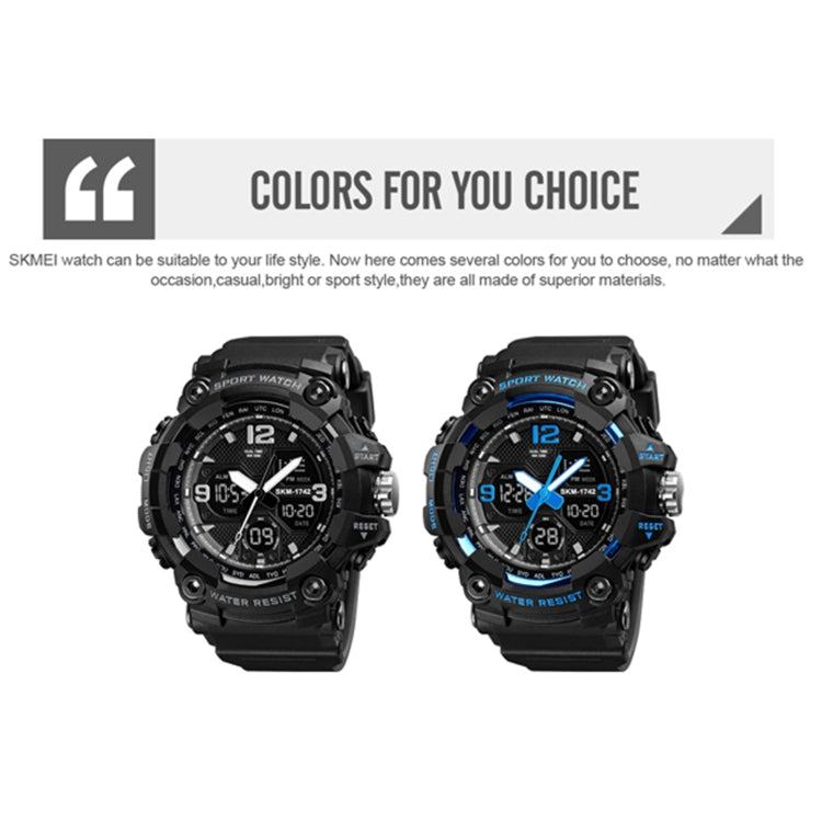 SKMEI 1742 Four-screen LED Digital Display Luminous Sports Shockproof Electronic Watch for Men(Blue) - Leather Strap Watches by SKMEI | Online Shopping South Africa | PMC Jewellery | Buy Now Pay Later Mobicred