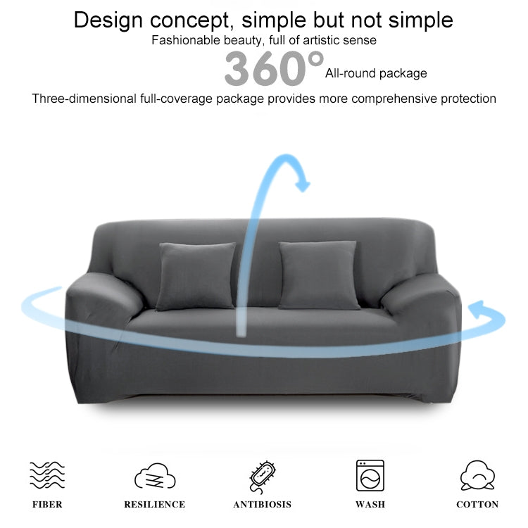 145-185cm Four Seasons Solid Color Elastic Full Coverage Non-slip Sofa Cover(Grey) - free shipping - PMC TechLife - Order now!