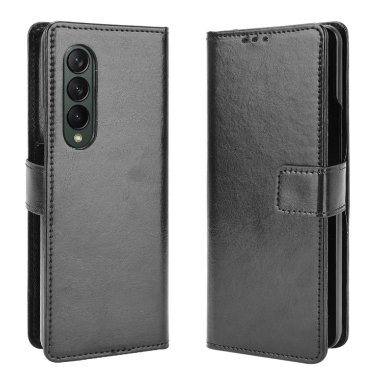 For Samsung Galaxy Z Fold3 5G Crazy Horse Texture Horizontal Flip Leather Case with Holder & Card Slots & Lanyard(Black) - Galaxy Phone Cases by GKK | Online Shopping South Africa | PMC Jewellery | Buy Now Pay Later Mobicred