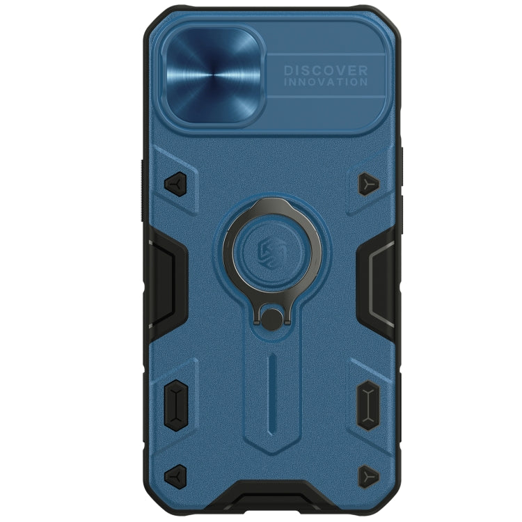 For iPhone 13 NILLKIN Shockproof CamShield Armor Protective Case with Invisible Ring Holder(Blue) - iPhone 13 Cases by NILLKIN | Online Shopping South Africa | PMC Jewellery