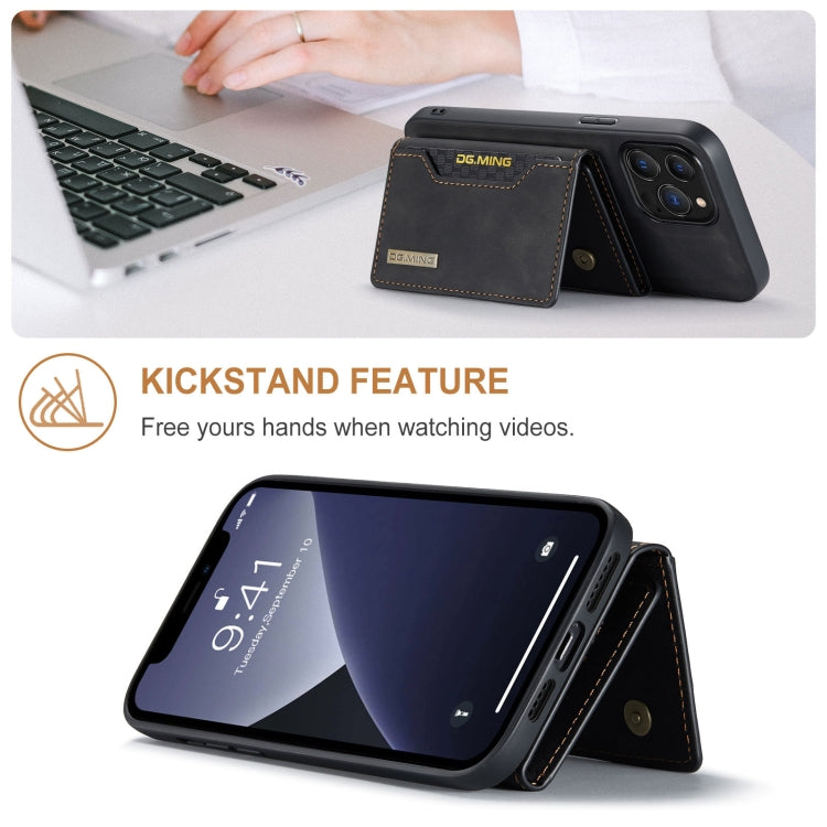 For iPhone 13 Pro DG.MING M2 Series 3-Fold Card Bag Shockproof Case with Wallet & Holder Function (Black) - iPhone 13 Pro Cases by DG.MING | Online Shopping South Africa | PMC TechLife | Buy Now Pay Later Mobicred