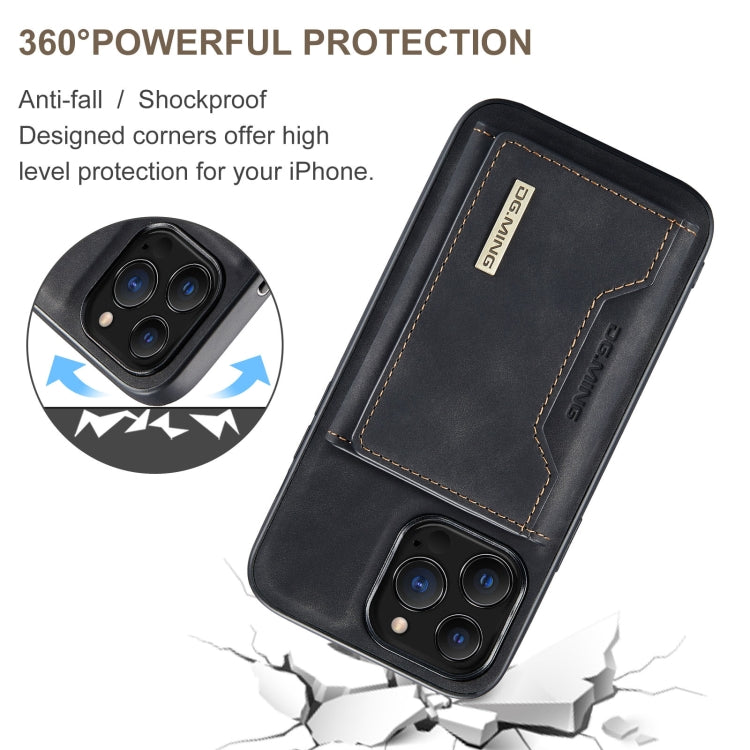 For iPhone 13 Pro DG.MING M2 Series 3-Fold Card Bag Shockproof Case with Wallet & Holder Function (Black) - iPhone 13 Pro Cases by DG.MING | Online Shopping South Africa | PMC TechLife | Buy Now Pay Later Mobicred