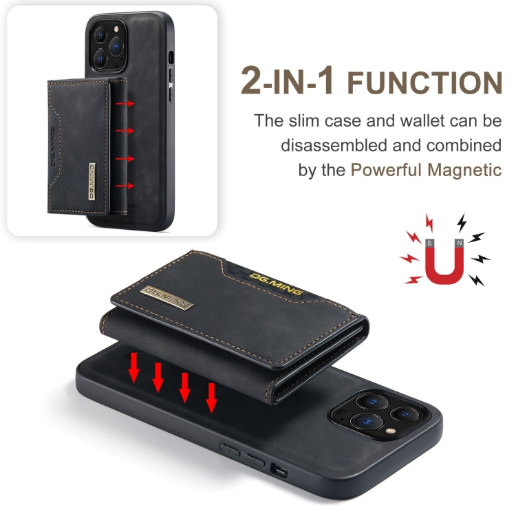 For iPhone 13 Pro DG.MING M2 Series 3-Fold Card Bag Shockproof Case with Wallet & Holder Function (Black) - iPhone 13 Pro Cases by DG.MING | Online Shopping South Africa | PMC TechLife | Buy Now Pay Later Mobicred