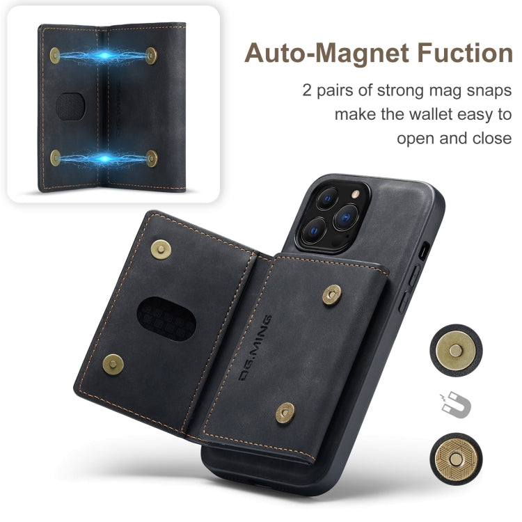 For iPhone 13 Pro DG.MING M2 Series 3-Fold Card Bag Shockproof Case with Wallet & Holder Function (Black) - iPhone 13 Pro Cases by DG.MING | Online Shopping South Africa | PMC TechLife | Buy Now Pay Later Mobicred