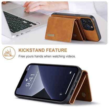 For iPhone 13 Pro Max DG.MING M1 Series 3-Fold Multi Card Wallet Shockproof Case with Holder Function (Brown) - iPhone 13 Pro Max Cases by DG.MING | Online Shopping South Africa | PMC Jewellery | Buy Now Pay Later Mobicred