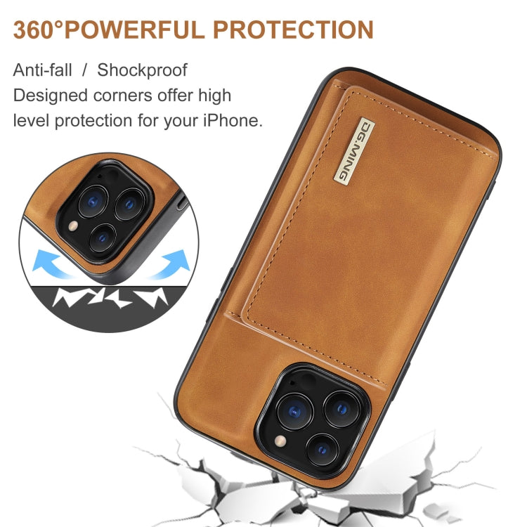 For iPhone 13 Pro Max DG.MING M1 Series 3-Fold Multi Card Wallet Shockproof Case with Holder Function (Brown) - iPhone 13 Pro Max Cases by DG.MING | Online Shopping South Africa | PMC Jewellery | Buy Now Pay Later Mobicred