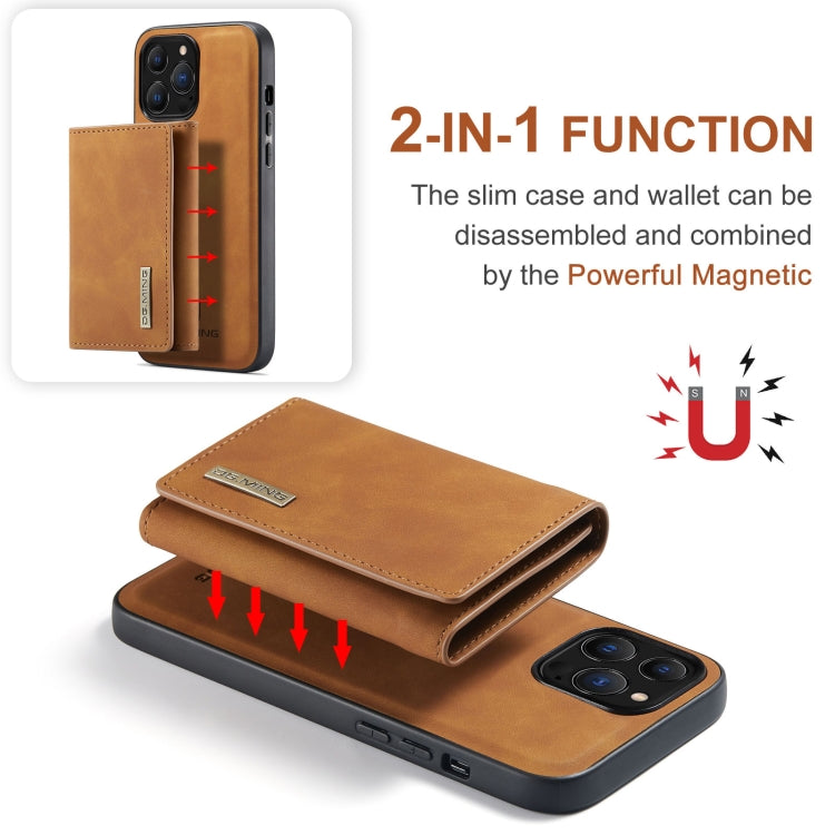 For iPhone 13 Pro Max DG.MING M1 Series 3-Fold Multi Card Wallet Shockproof Case with Holder Function (Brown) - iPhone 13 Pro Max Cases by DG.MING | Online Shopping South Africa | PMC Jewellery | Buy Now Pay Later Mobicred