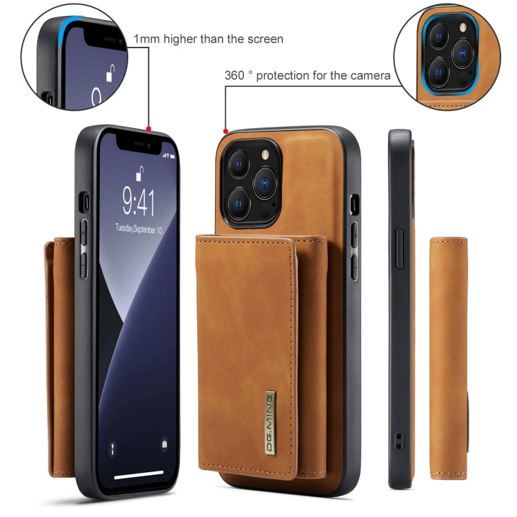 For iPhone 13 Pro Max DG.MING M1 Series 3-Fold Multi Card Wallet Shockproof Case with Holder Function (Brown) - iPhone 13 Pro Max Cases by DG.MING | Online Shopping South Africa | PMC Jewellery | Buy Now Pay Later Mobicred