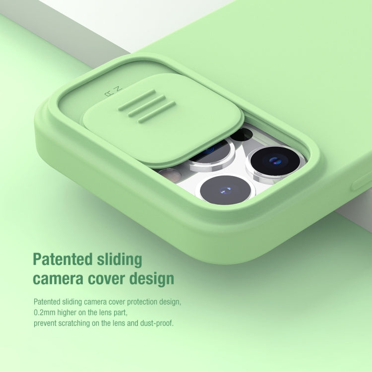 For iPhone 13 Pro NILLKIN CamShield MagSafe Magnetic Liquid Silicone + PC Full Coverage Case (Green) - iPhone 13 Pro Cases by NILLKIN | Online Shopping South Africa | PMC Jewellery