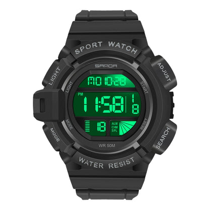 SANDA 2106 LED Digital Display Luminous Alarm Clock Men Outdoor Sports Electronic Watch(Black) - LED Digital Watches by SANDA | Online Shopping South Africa | PMC Jewellery | Buy Now Pay Later Mobicred