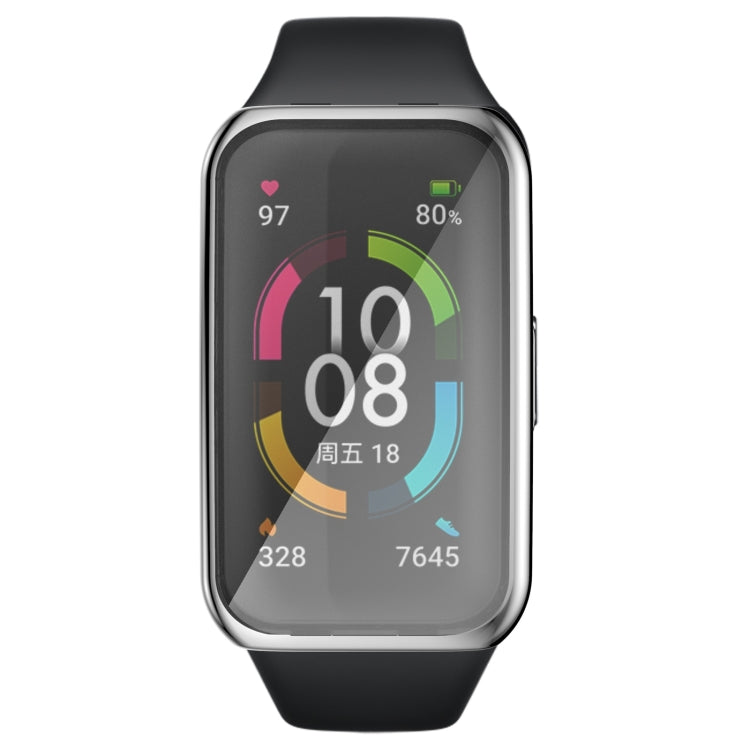 For Huawei Band 6 / 6 Pro / Honor Band 6 Full Coverage TPU Electroplating Protective Case Cover(Silver) - Watch Cases by PMC TechLife | Online Shopping South Africa | PMC TechLife | Buy Now Pay Later Mobicred