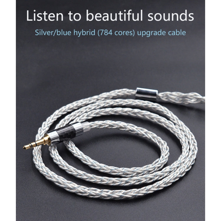 KZ 3.5mm Plug 784-core Blue Silver Mixed Braided Silver-plated Earphone Upgrade Cable For KZ ZS10 Pro / DQ6 / ASX, Cable Length: 1.2m(C Style) - Cable & Splitter by KZ | Online Shopping South Africa | PMC Jewellery | Buy Now Pay Later Mobicred