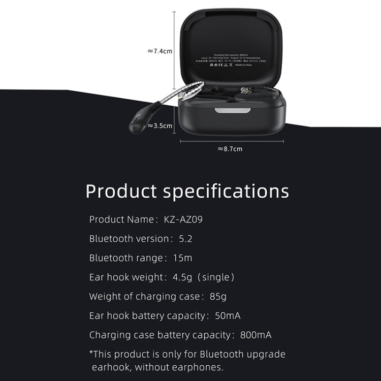 KZ AZ09 Bluetooth Earphone Ear Hook 5.2 Wireless Bluetooth Module Upgrade Cable, Style:C - Earphone Adapter by KZ | Online Shopping South Africa | PMC Jewellery | Buy Now Pay Later Mobicred