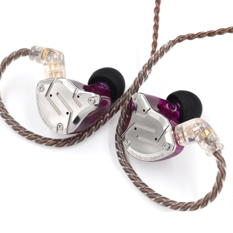KZ ZS10 Pro 10-unit Ring Iron Gaming In-ear Wired Earphone, Standard Version(Purple) - free shipping - PMC TechLife - Order now!