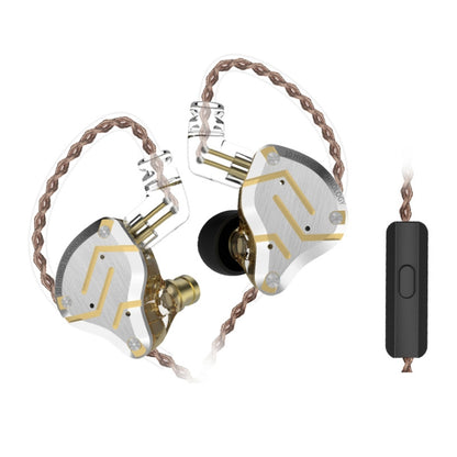 KZ ZS10 Pro 10-unit Ring Iron Gaming In-ear Wired Earphone, Mic Version(Glare Gold) - In Ear Wired Earphone by KZ | Online Shopping South Africa | PMC Jewellery
