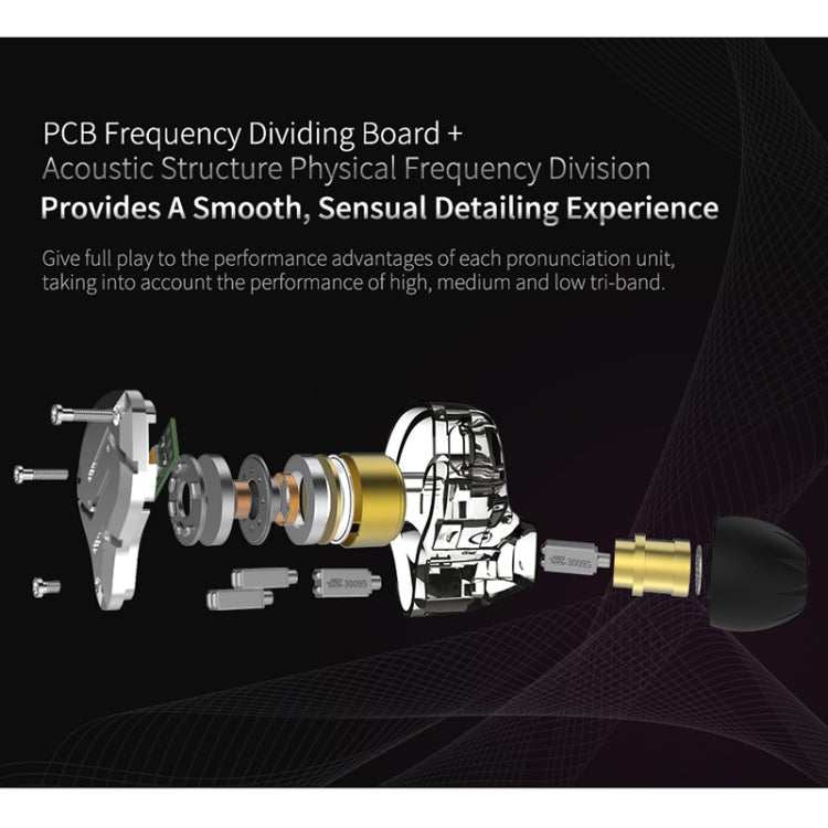 KZ ZS10 Pro 10-unit Ring Iron Gaming In-ear Wired Earphone, Mic Version(Diamond Blue) - free shipping - PMC TechLife - Order now!