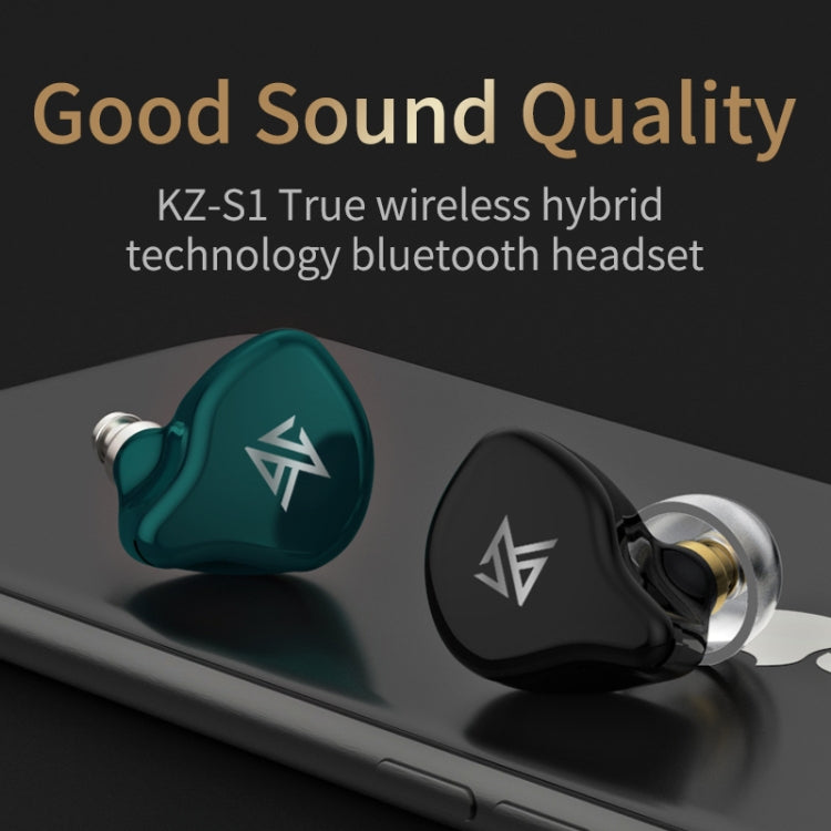 KZ S1 1DD+1BA Hybrid Technology Wireless Bluetooth 5.0 Stereo In-ear Sports Earphone with Microphone(Green) - In Ear Wired Earphone by KZ | Online Shopping South Africa | PMC Jewellery