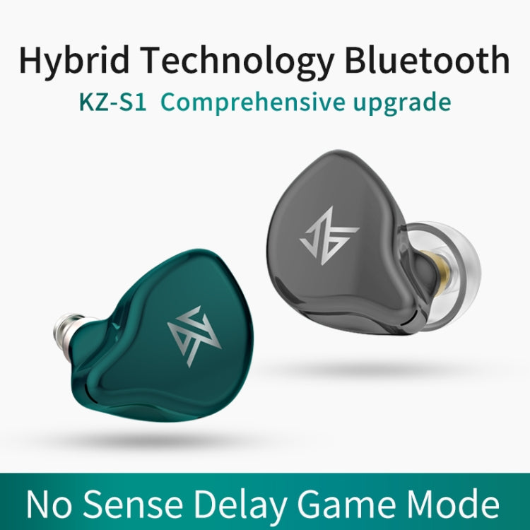 KZ S1 1DD+1BA Hybrid Technology Wireless Bluetooth 5.0 Stereo In-ear Sports Earphone with Microphone(Green) - In Ear Wired Earphone by KZ | Online Shopping South Africa | PMC Jewellery